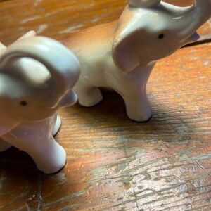 Pair of Japanese vintage ceramic elephants